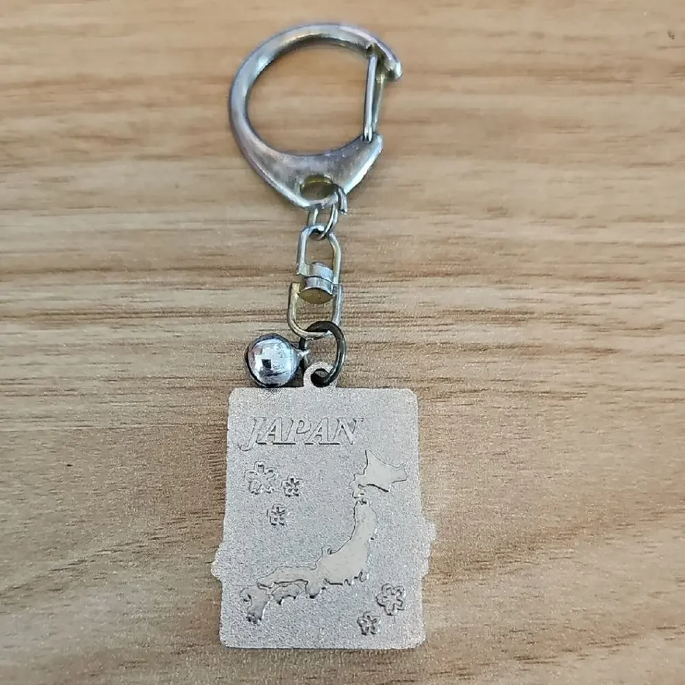 Collectible Mt. Fuji Keychain with Cherry Blossoms Jingle Bell Purse Jewelry